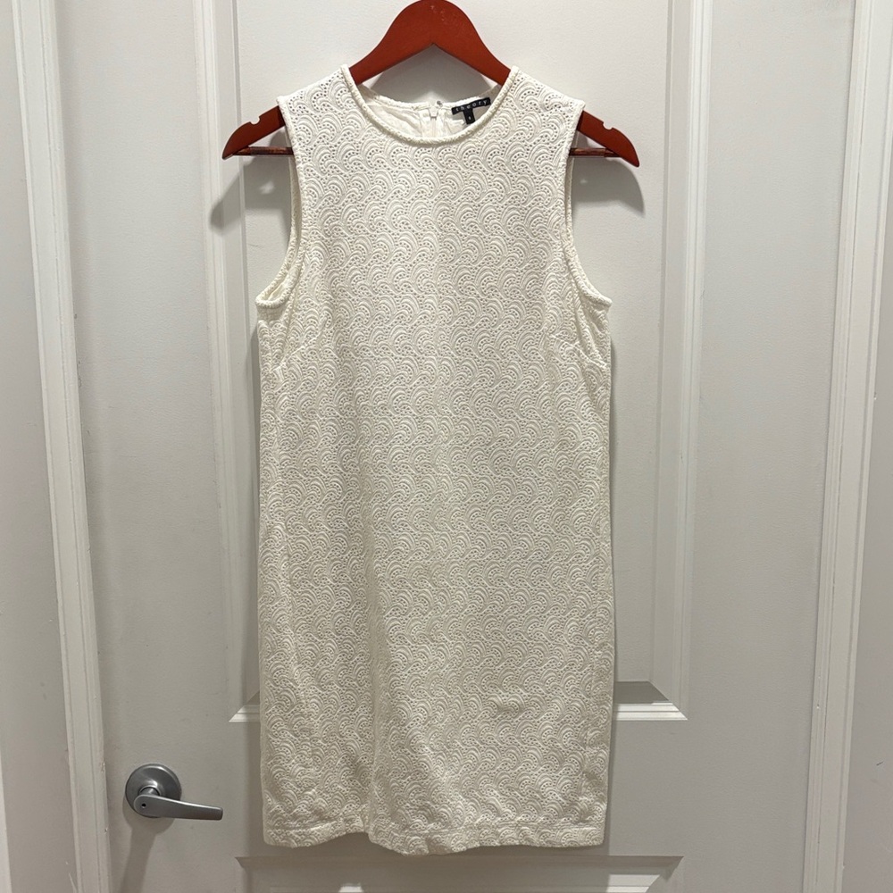 Theory Cream Textured Mini Dress